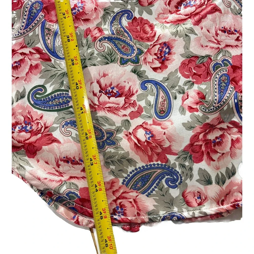 Floral Robe Roses & Paisley LS Buttons Collar Daford XL Cottagecore EUC Lounge